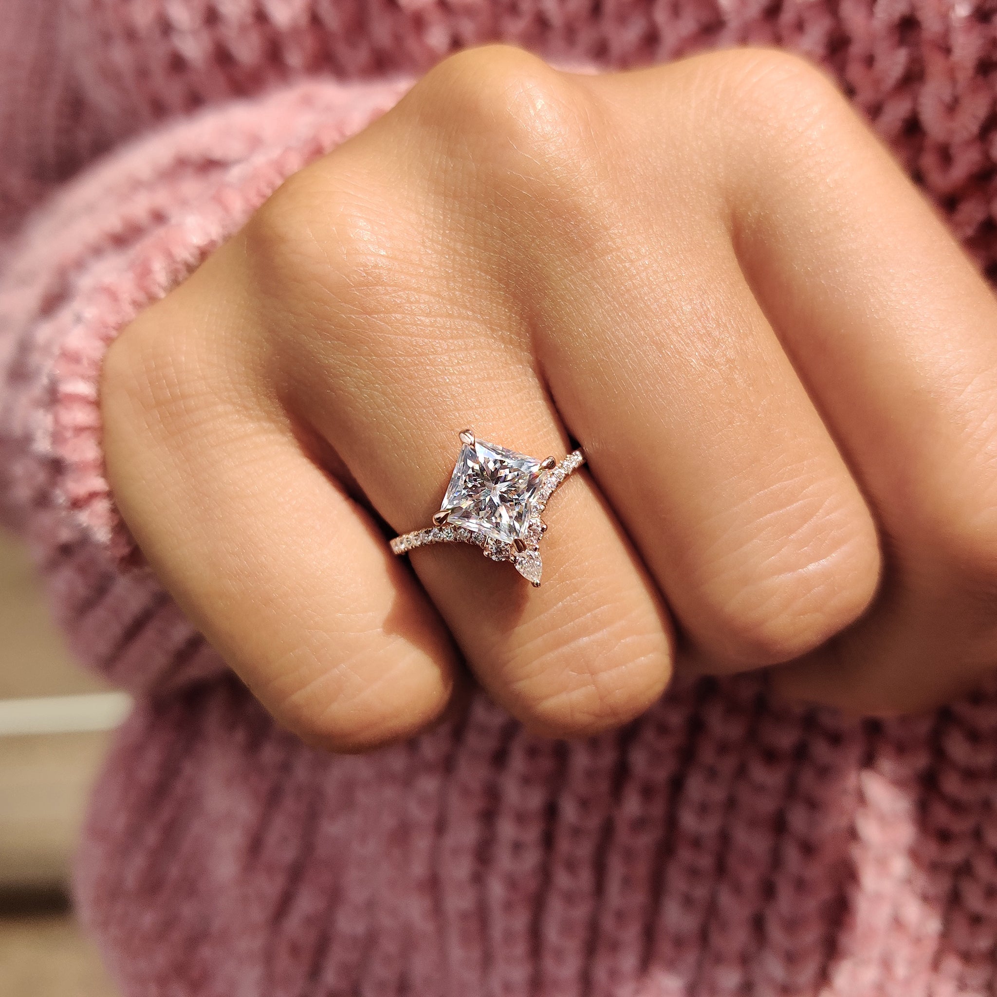 Handmade princess cut ring by Carat Diamonds