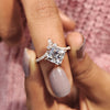 Princess cut engagement ring with prong setting