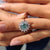 Halo setting adding extra shine to the gemstone.
