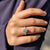 Round cut moissanite ring in Compass Setting Prong ring
