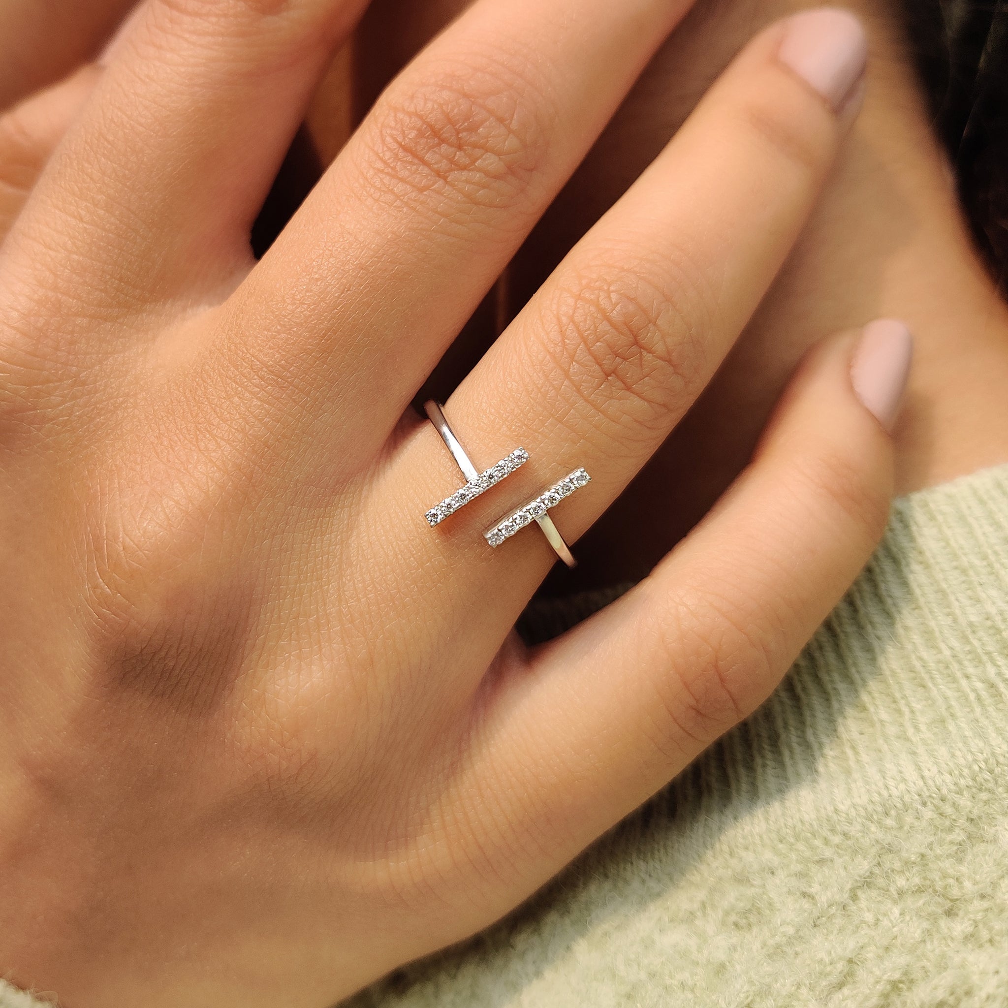 Moissanite engagement ring designed by Carat Diamonds.
