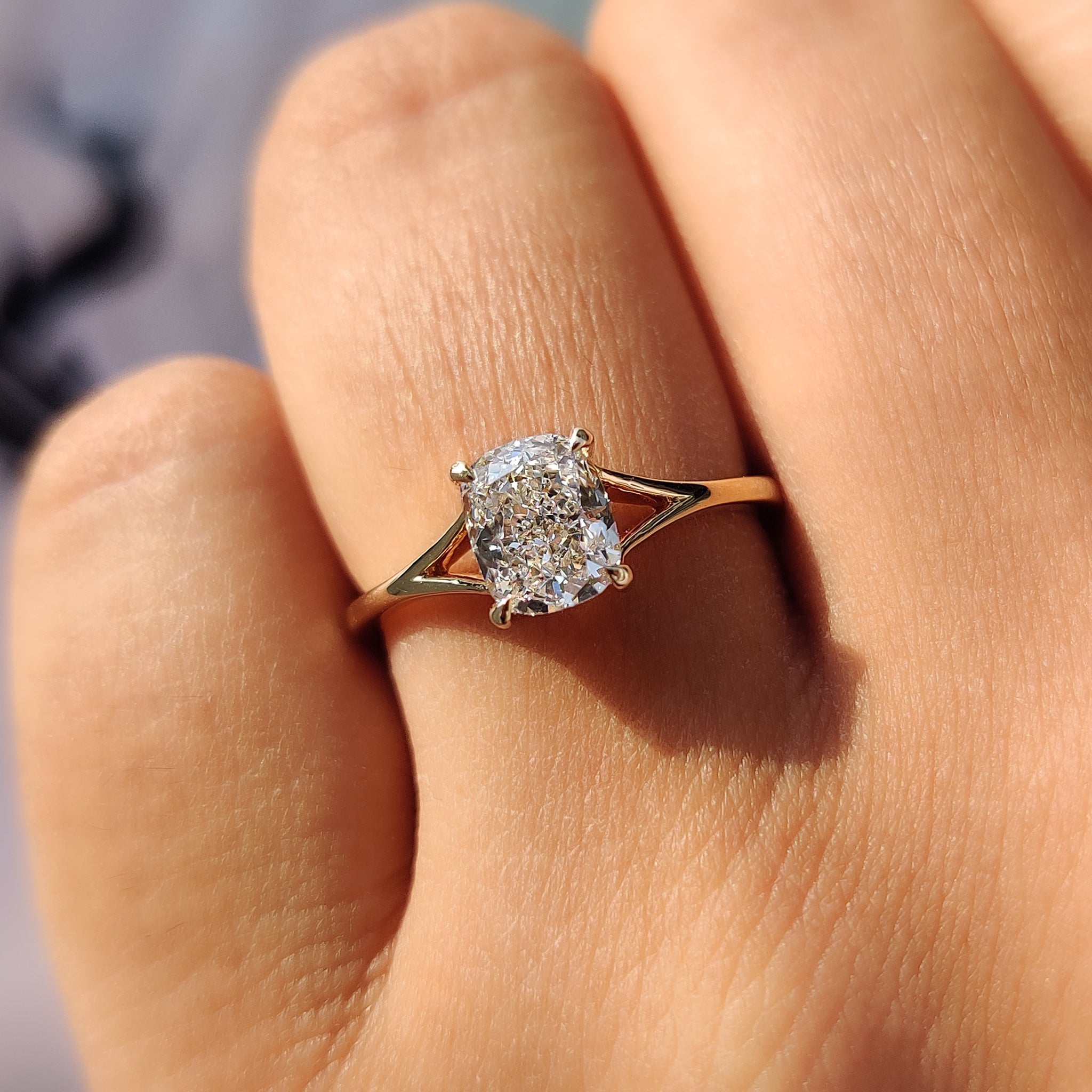 Lab-grown diamond ring with an eco-friendly and ethical appeal.
