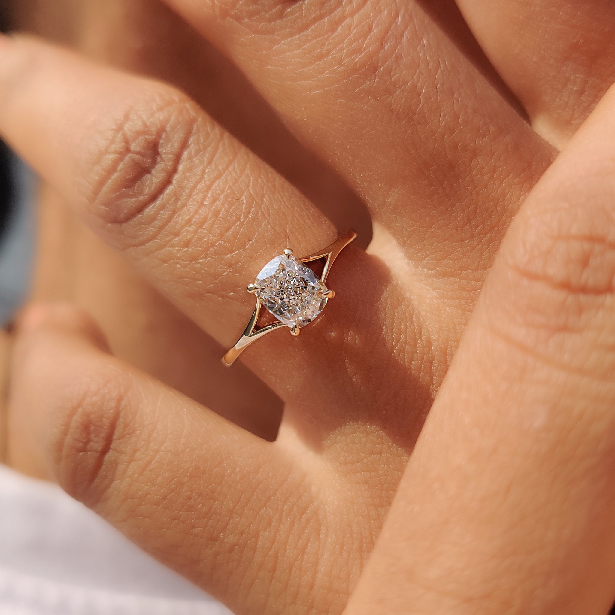 Yellow gold diamond ring offering a warm and luxurious look.
