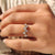 Moissanite wedding band in yellow gold with custom design.
