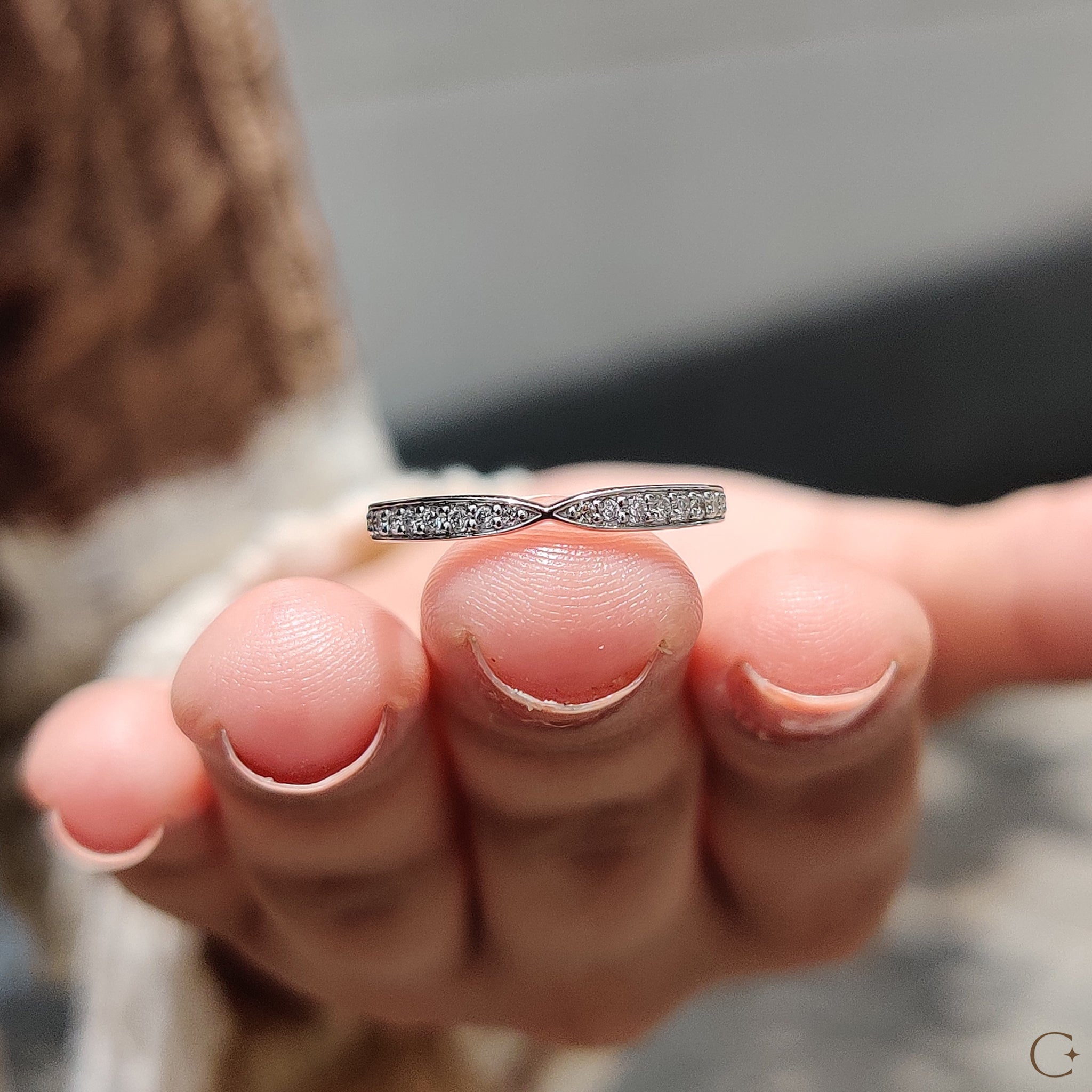 Tapered Pave Wedding Band