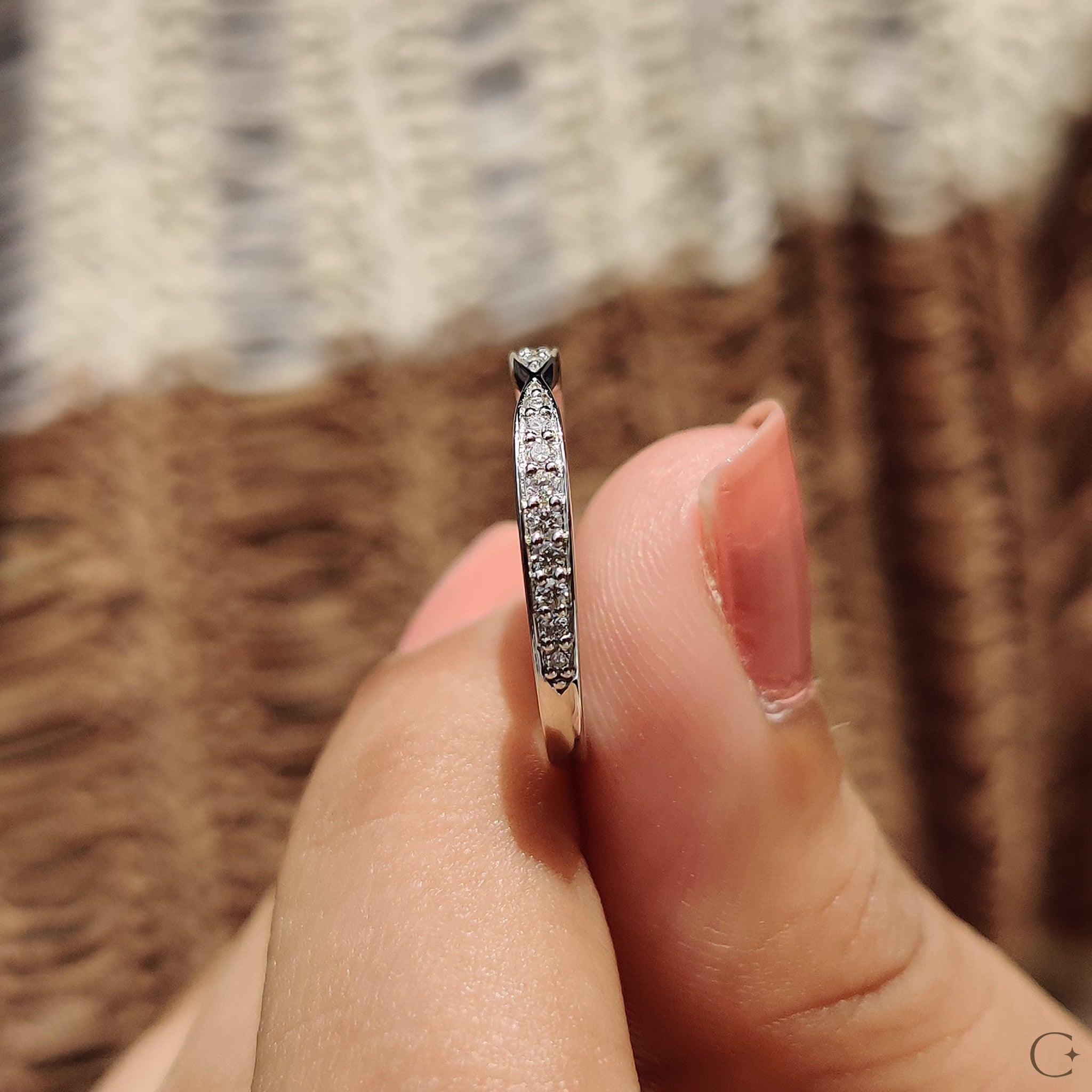 Tapered Pave Wedding Band