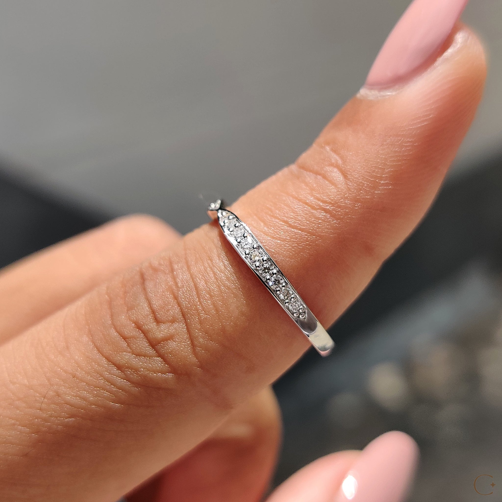 Tapered Pave Wedding Band
