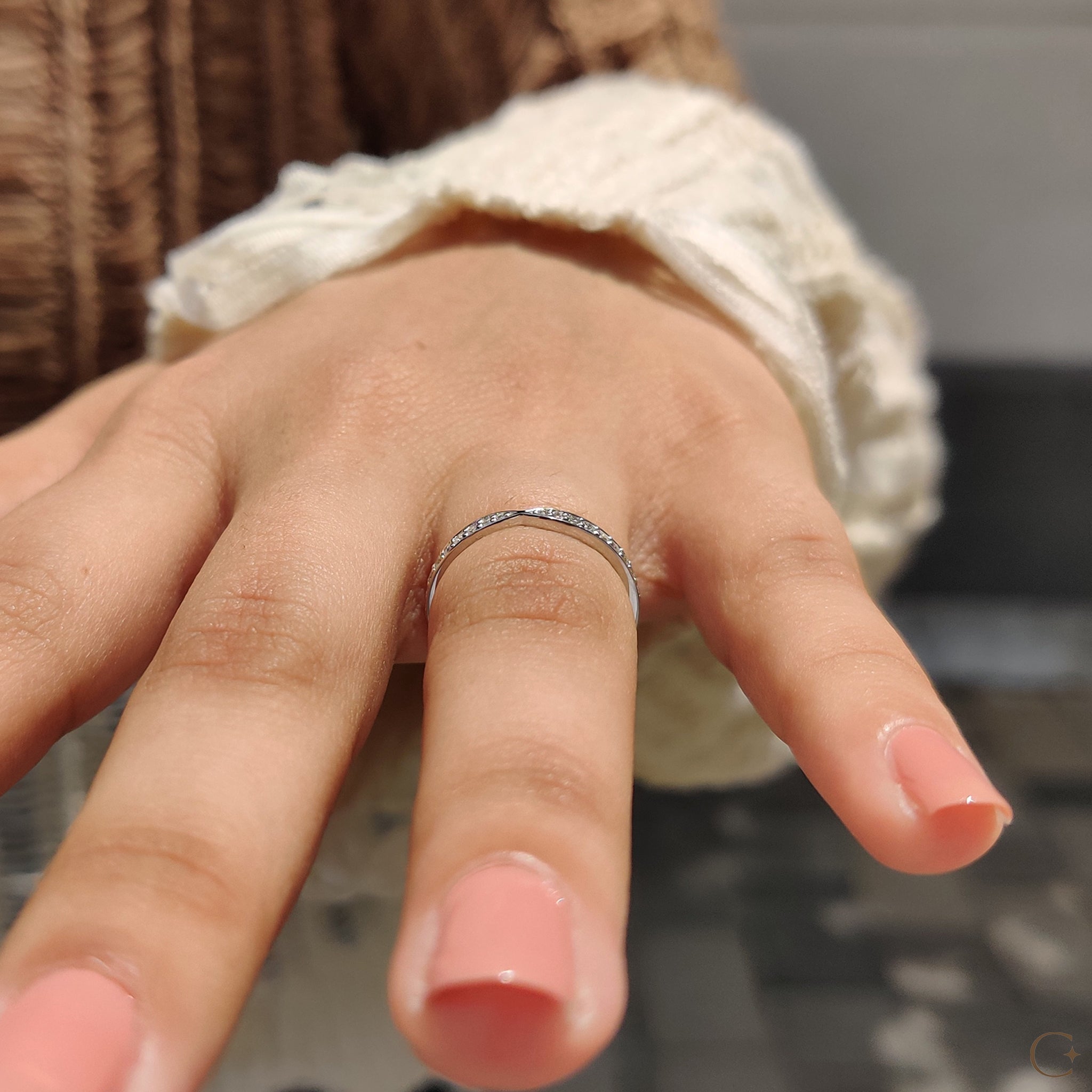 Tapered Pave Wedding Band