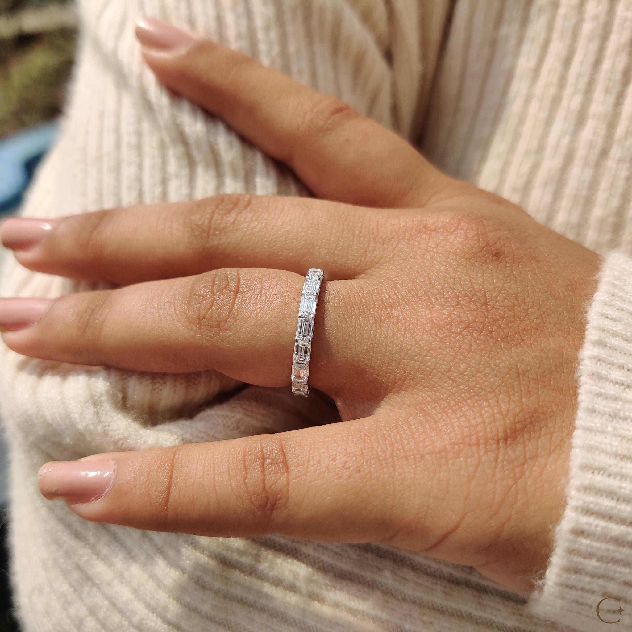 Anniversary wedding band to celebrate cherished milestones in love.
