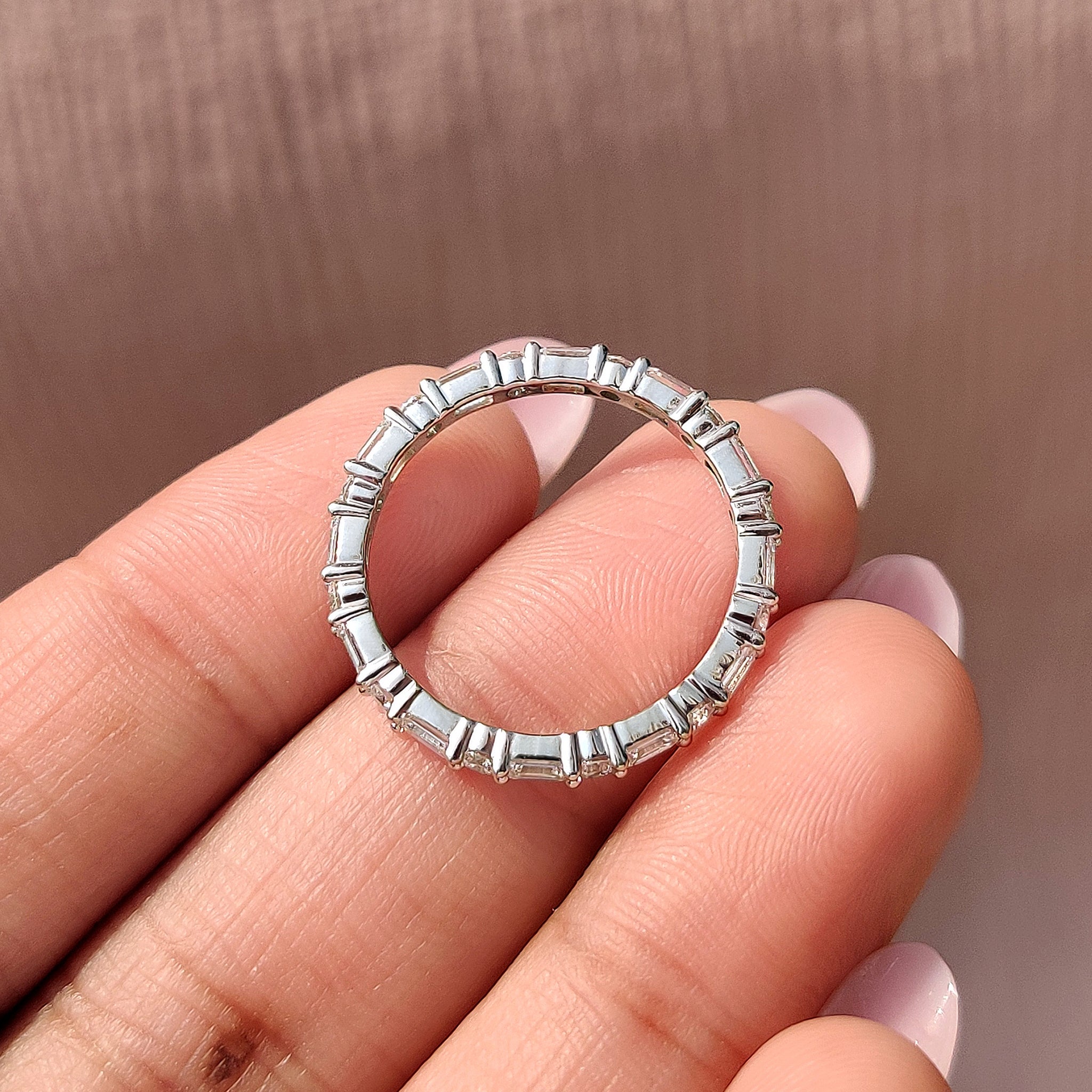 Emerald Cut Diamond Band - Gold Eternity