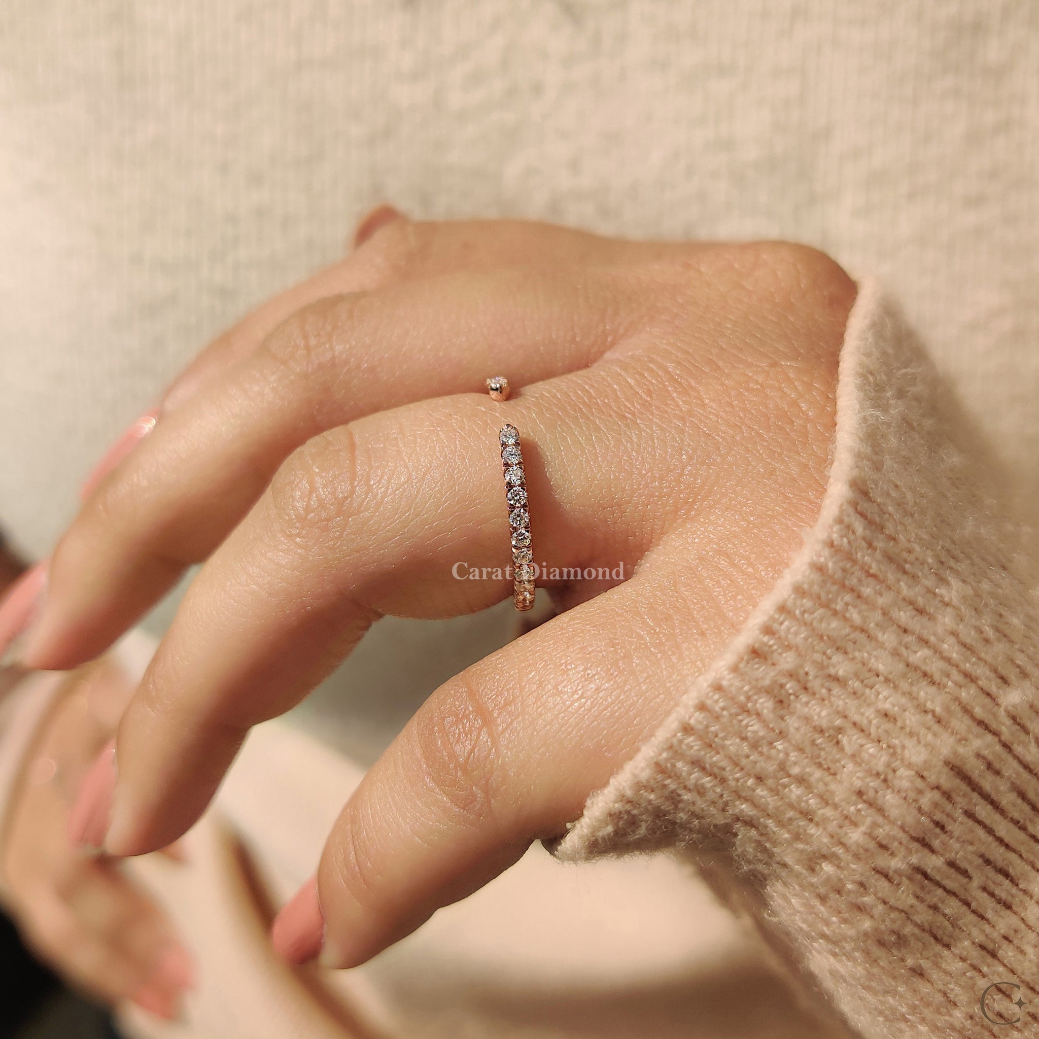 Beautiful wedding band stack for a trendy and layered jewelry look.
