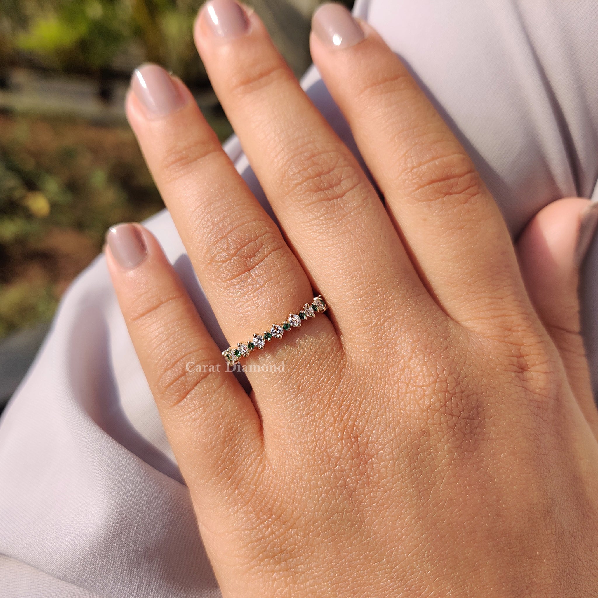 Buy Wedding Band Yellow Gold Wedding Band round cut wedding band handmade jewelry.