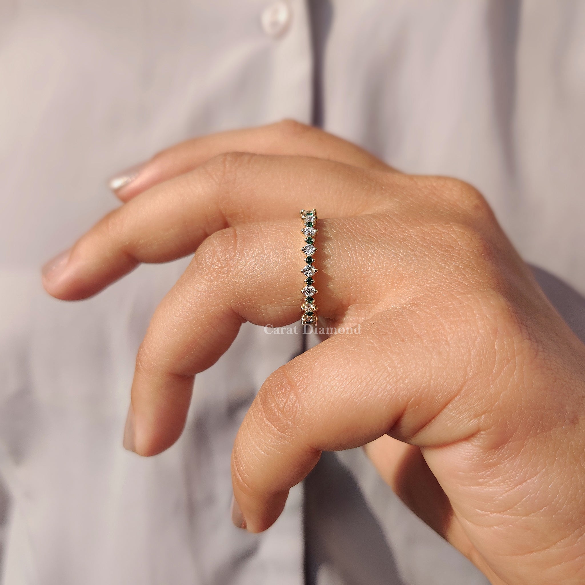 Carat diamonds wedding band handmade band Full Eternity Wedding Band IGI certified.