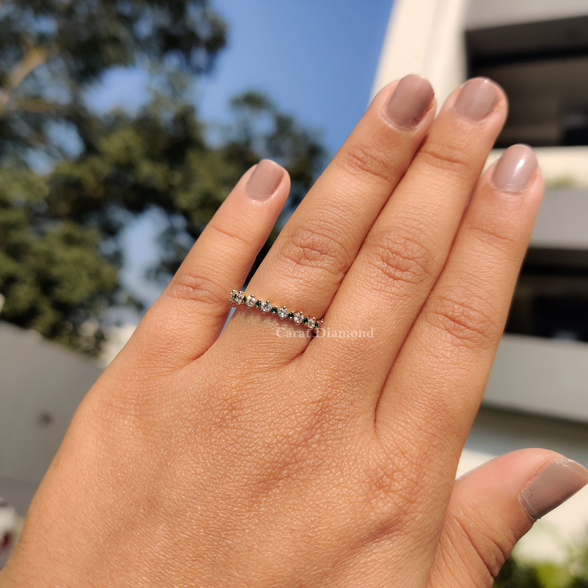 Full Eternity Wedding Band Lab Grown Diamond IGI certified handmade band.