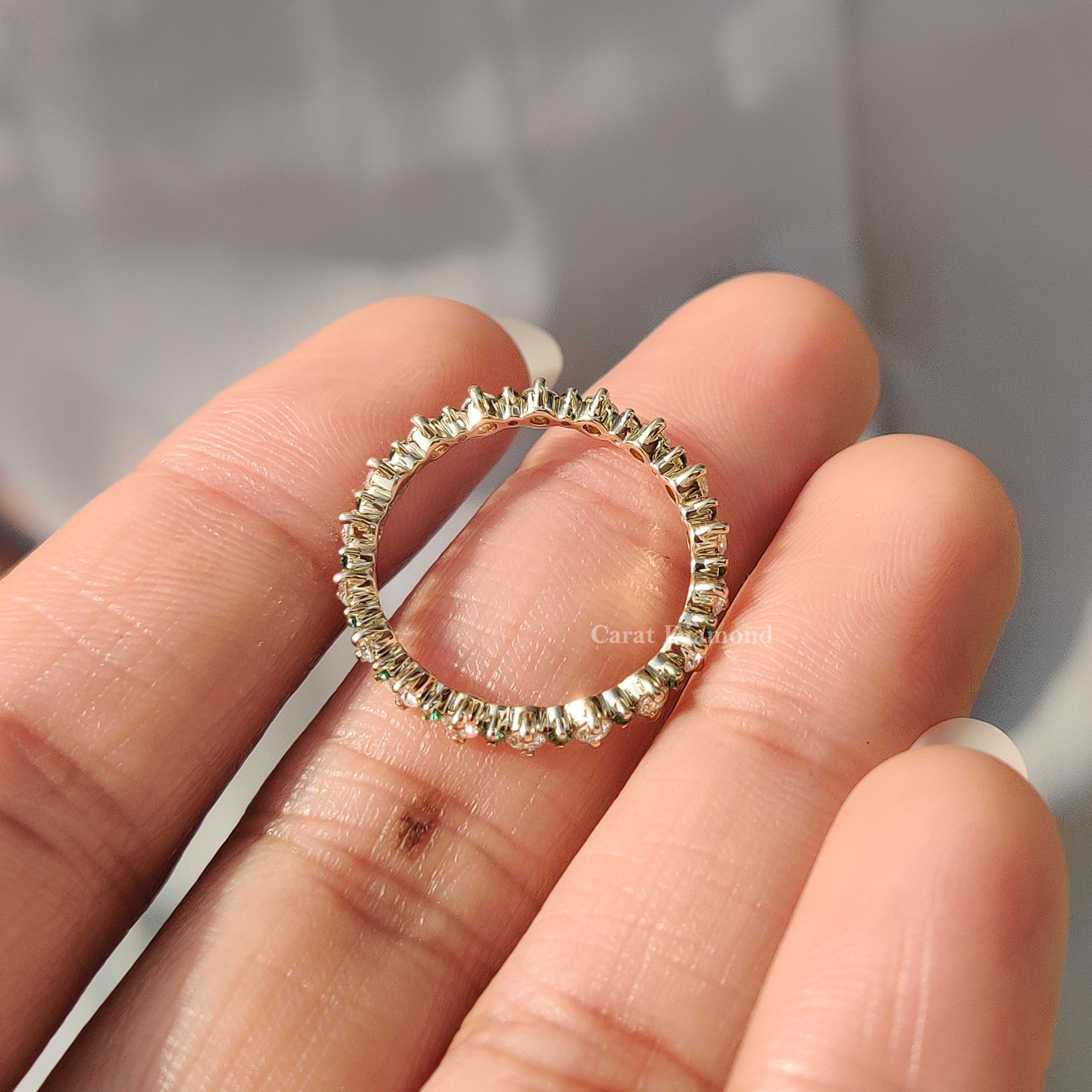 handmade jewelry Custom Wedding Band Full Eternity Wedding Band round cut wedding band.