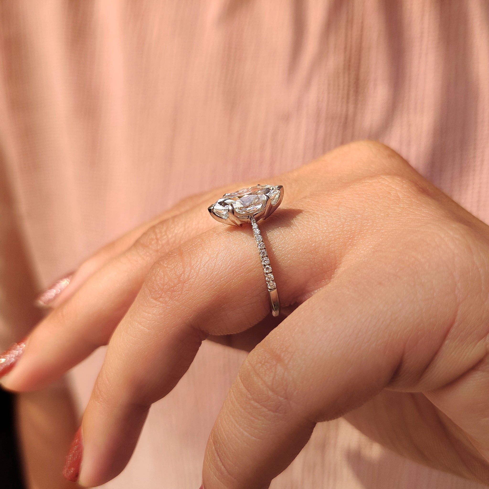 Marquise Cut Diamond Ring With Tulip Prong