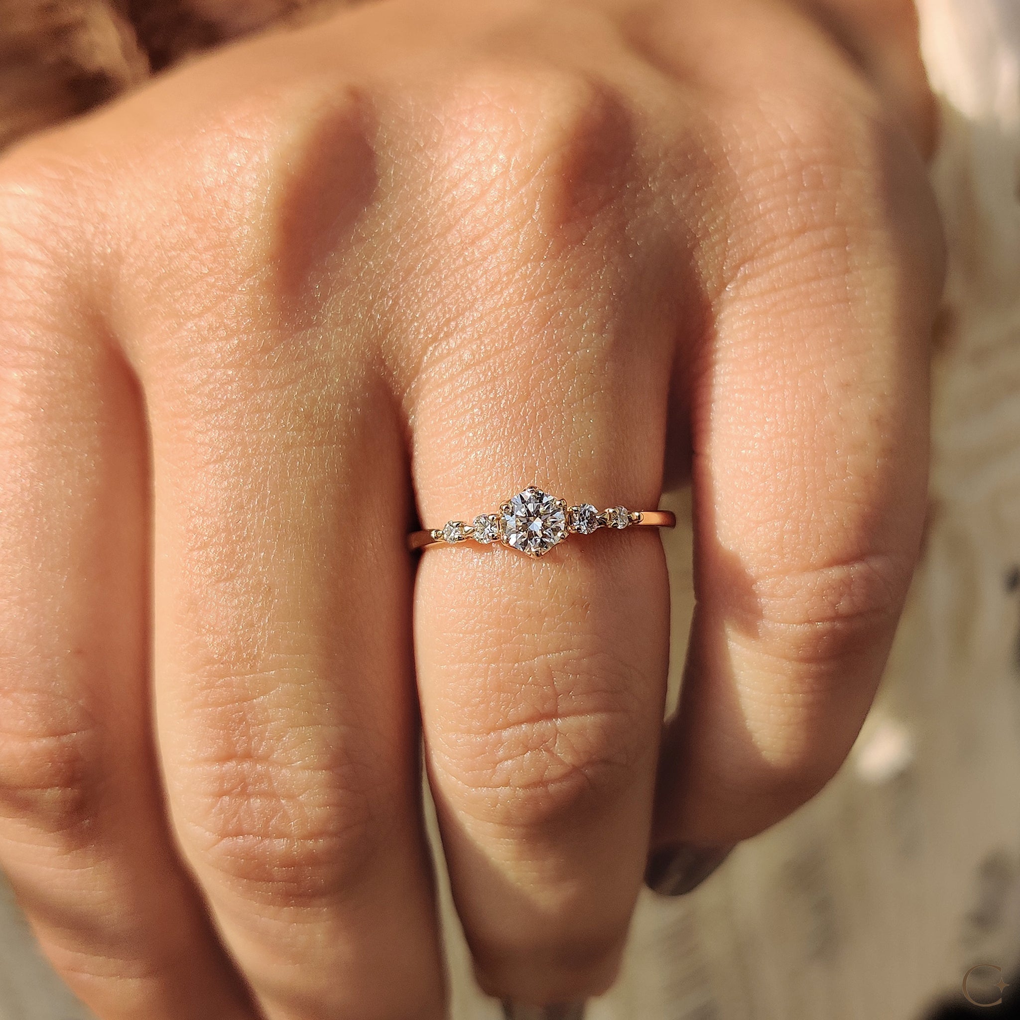 Lab-grown diamond ring with eco-friendly brilliance.
