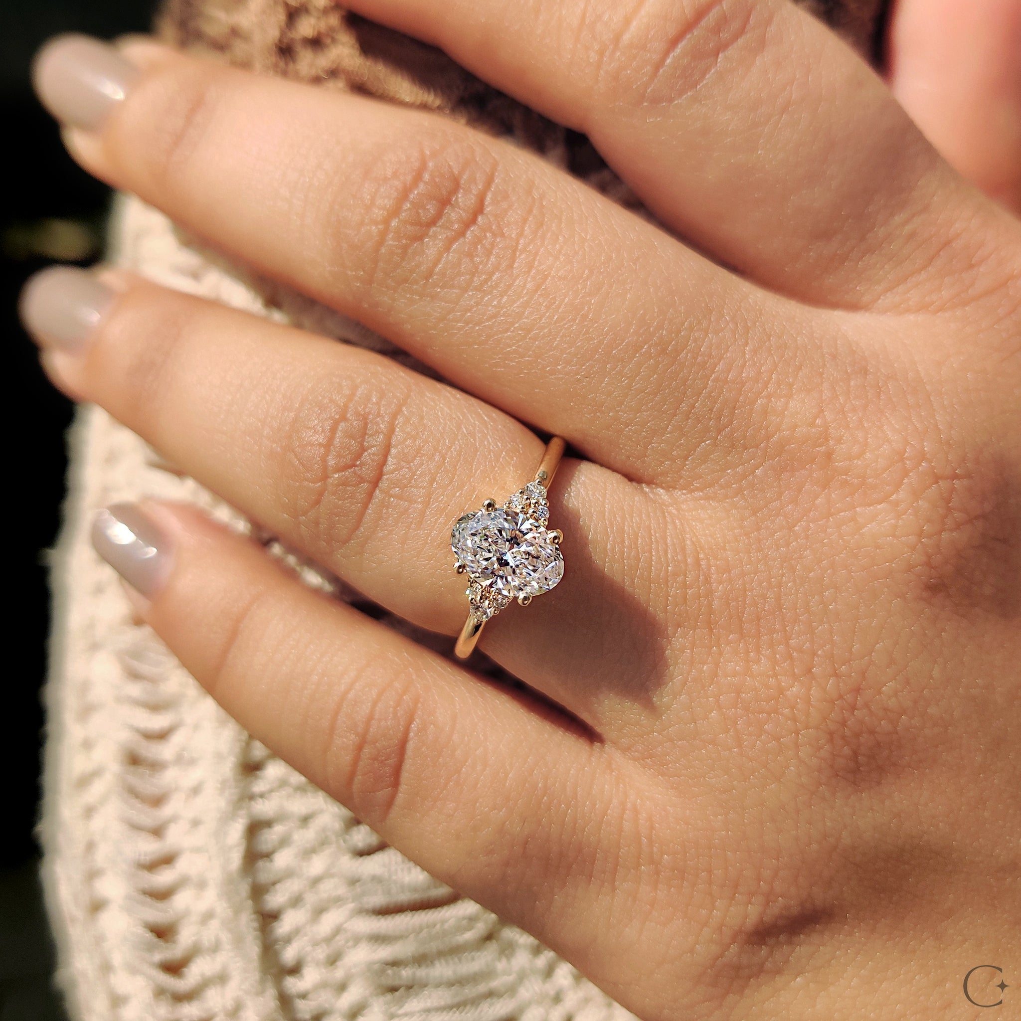 Yellow gold engagement ring with a sophisticated look.
