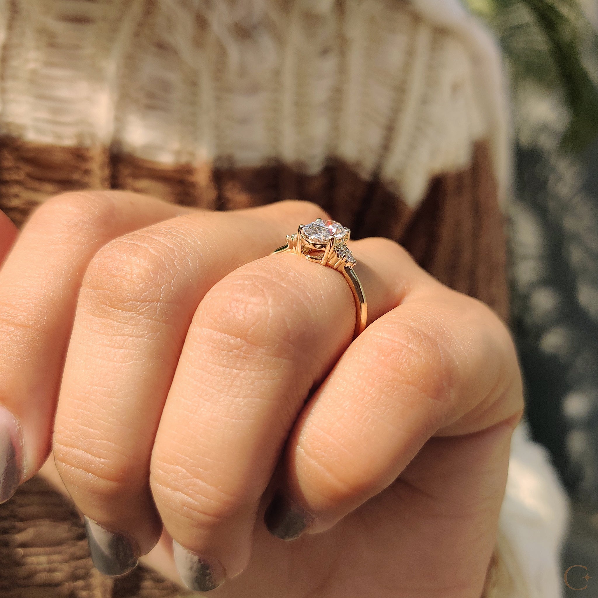 Lab-grown diamond engagement ring with exquisite clarity.
