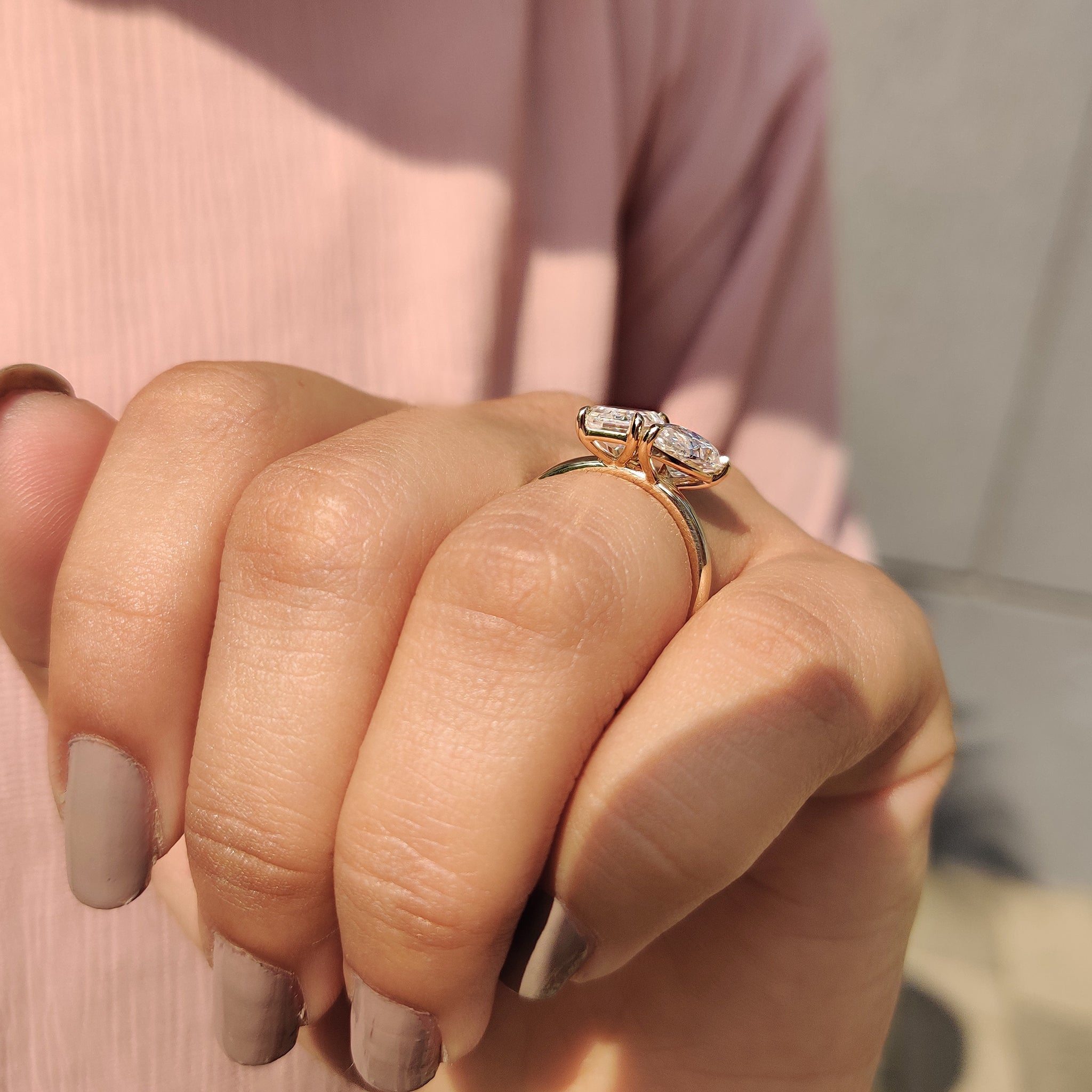 Moissanite engagement ring offers brightness and value for your special moment.
