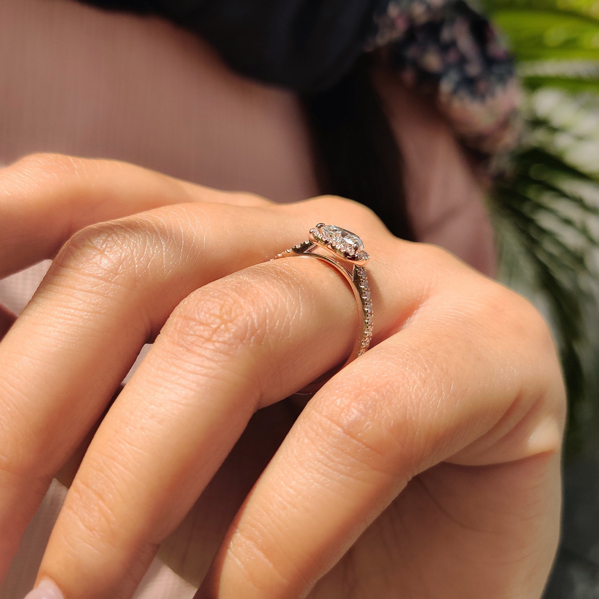 Heart Cut Diamond Ring With Pave And Halo Style