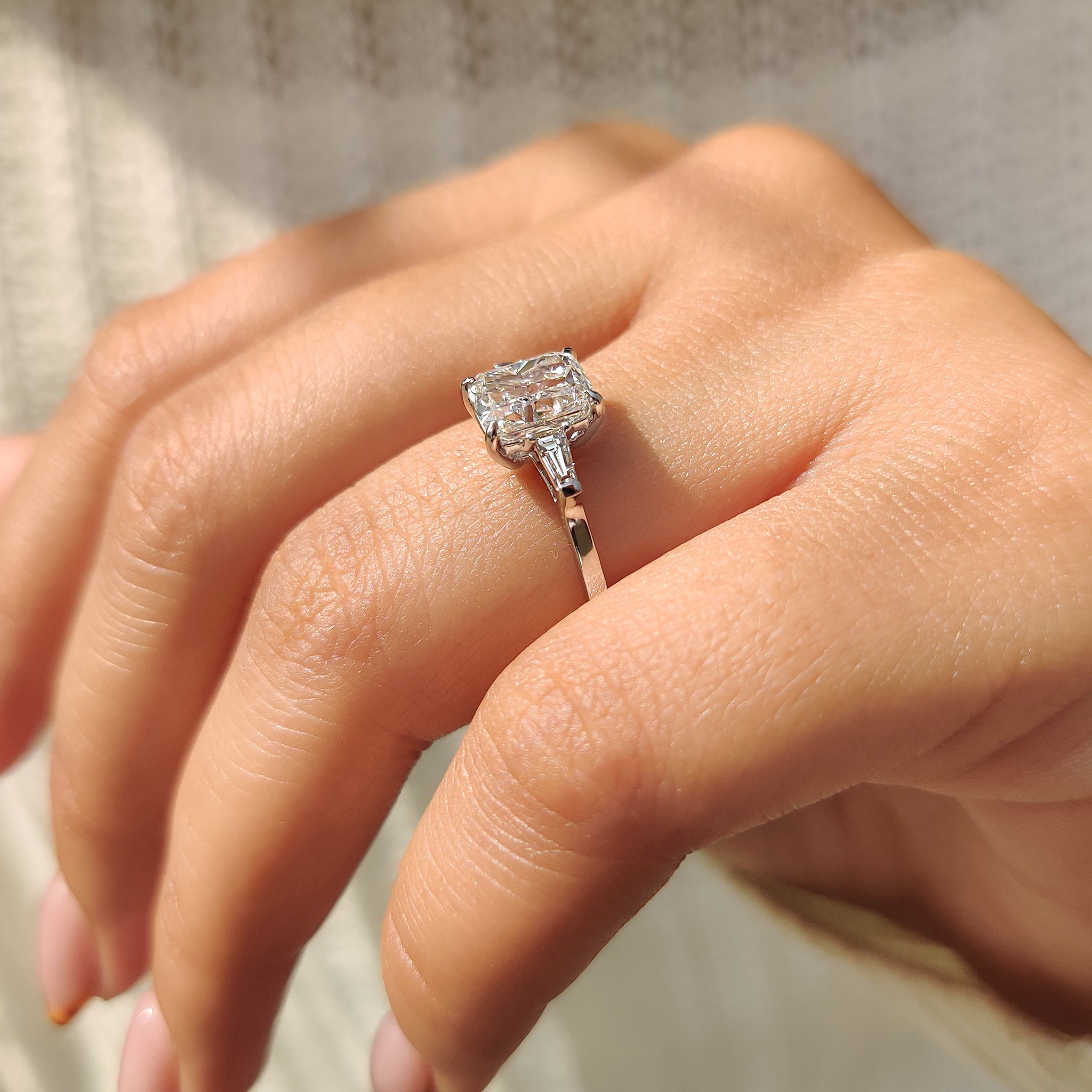 Lab Grown Diamond ring shines brightly with eco-friendly beauty.
