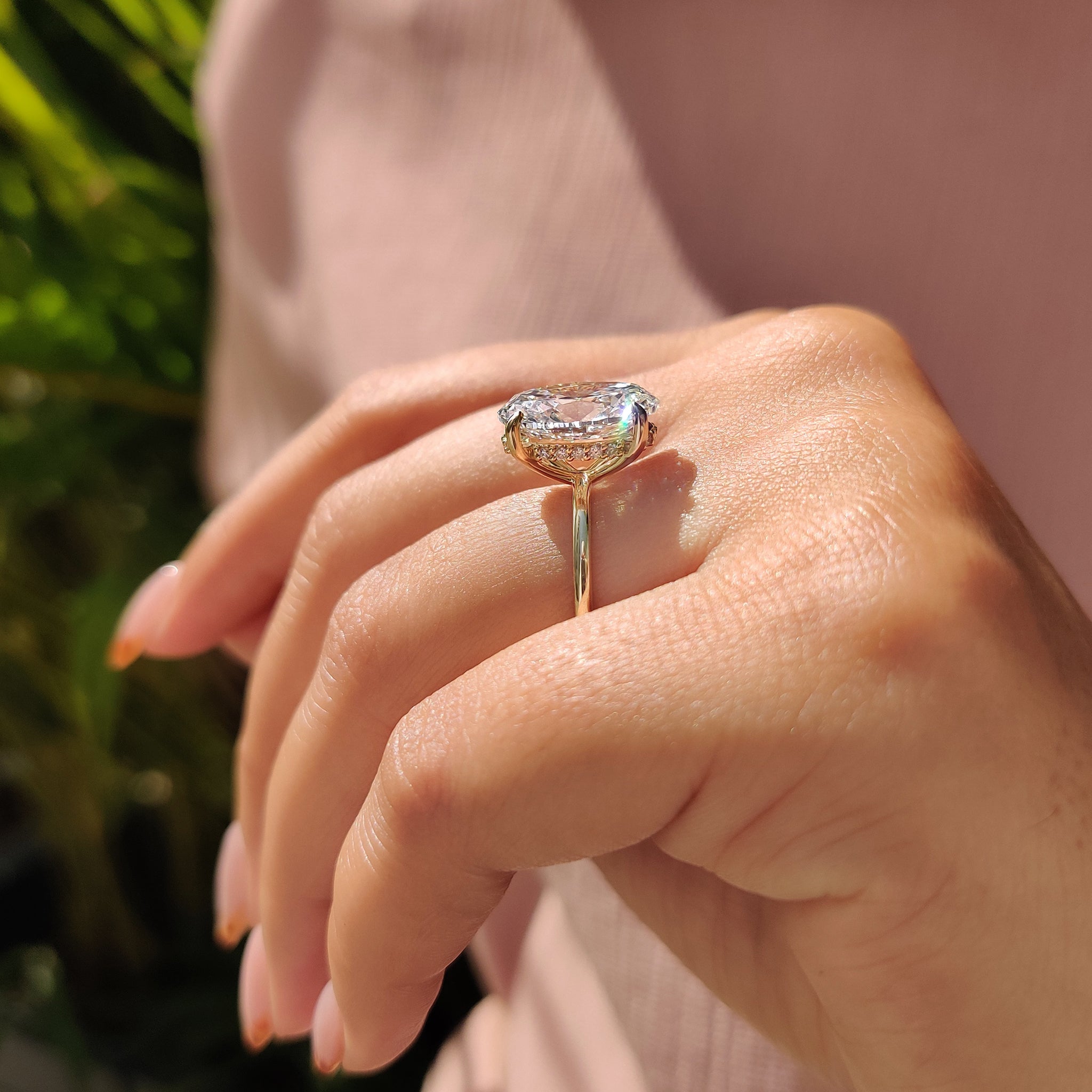 Yellow Gold carat Oval Diamond Engagement Ring