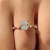 Cushion Cut Diamond Ring in Elegant Pave Setting