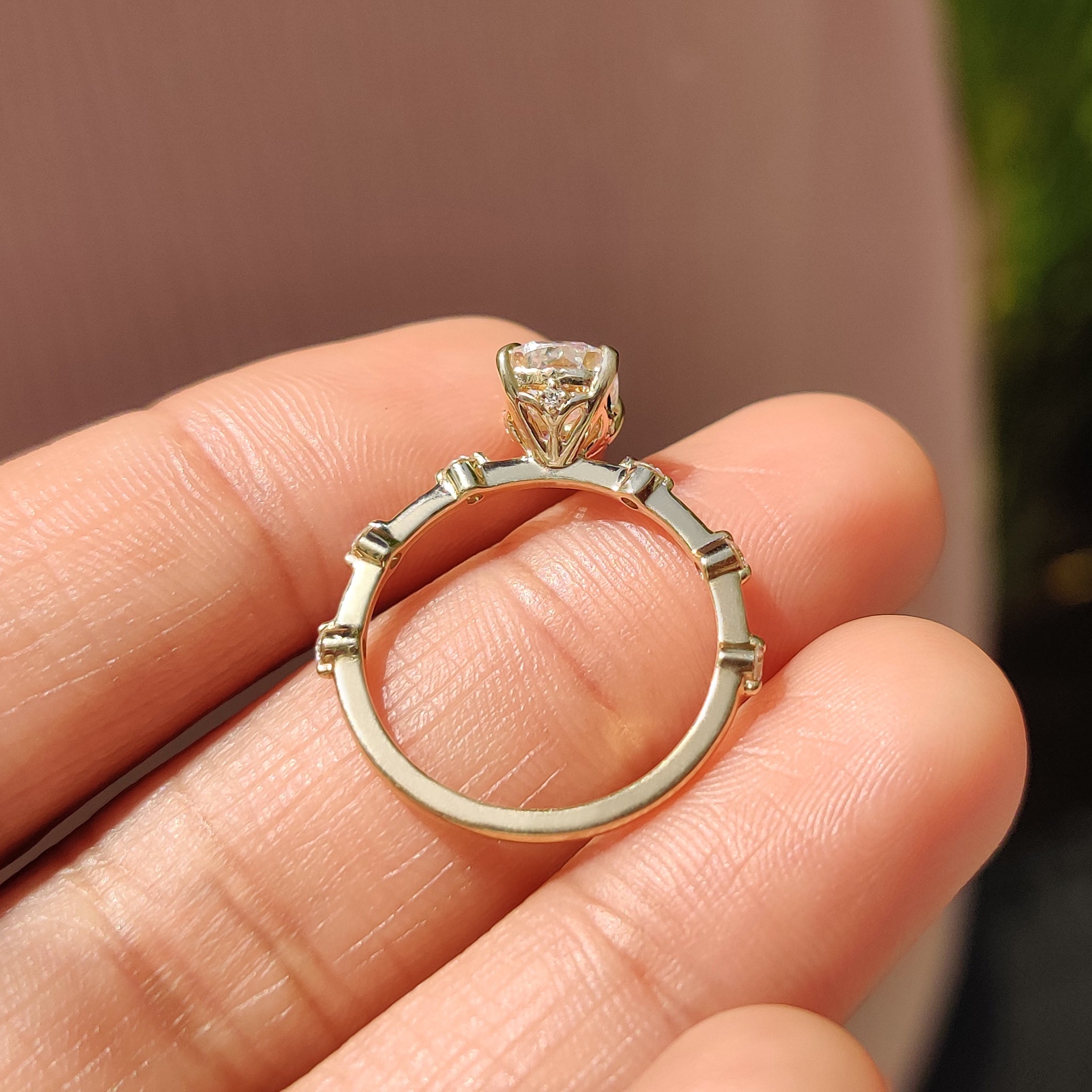 Cushion Cut Diamond Ring in Elegant Pave Setting