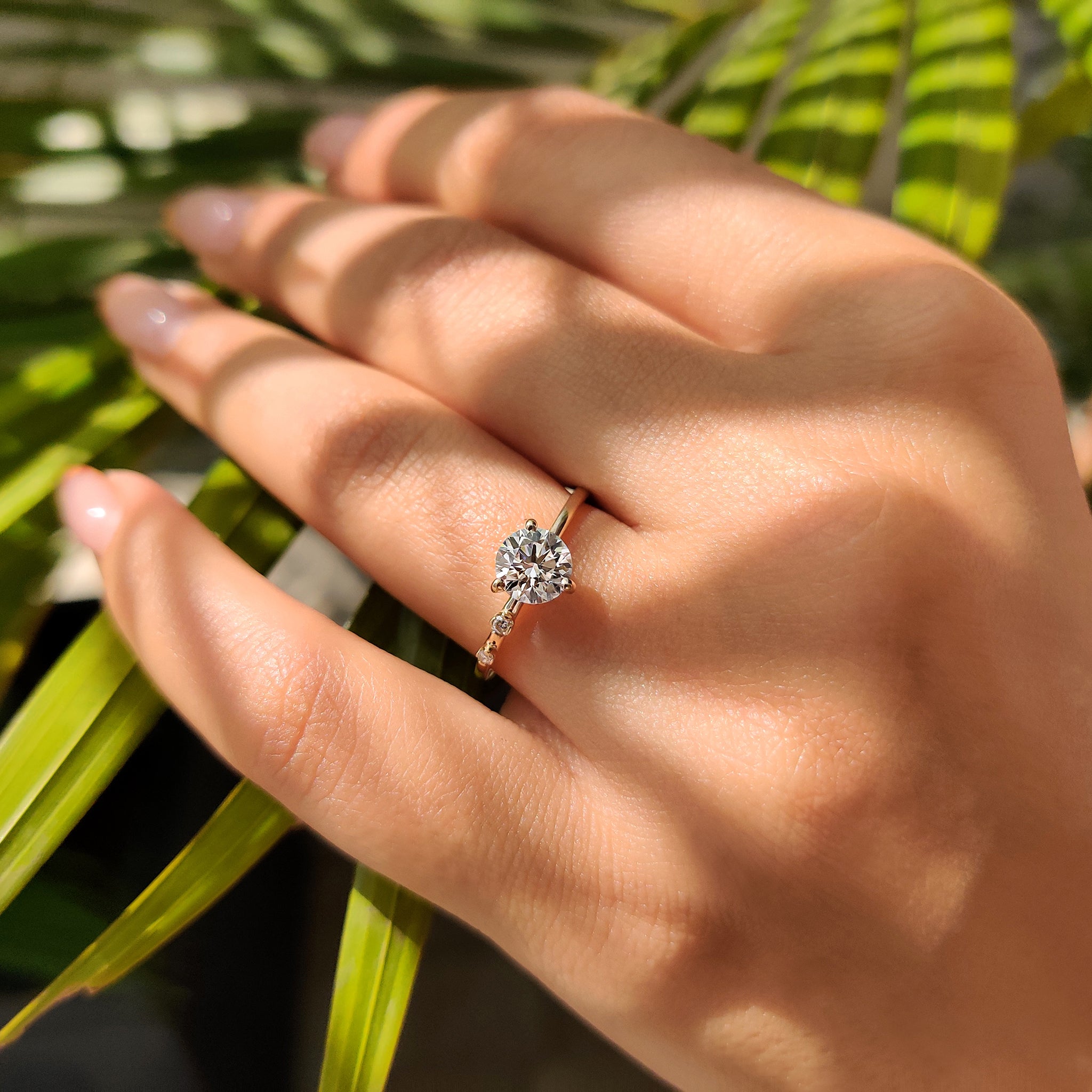Round Cut 3 Diamond Engagement Ring