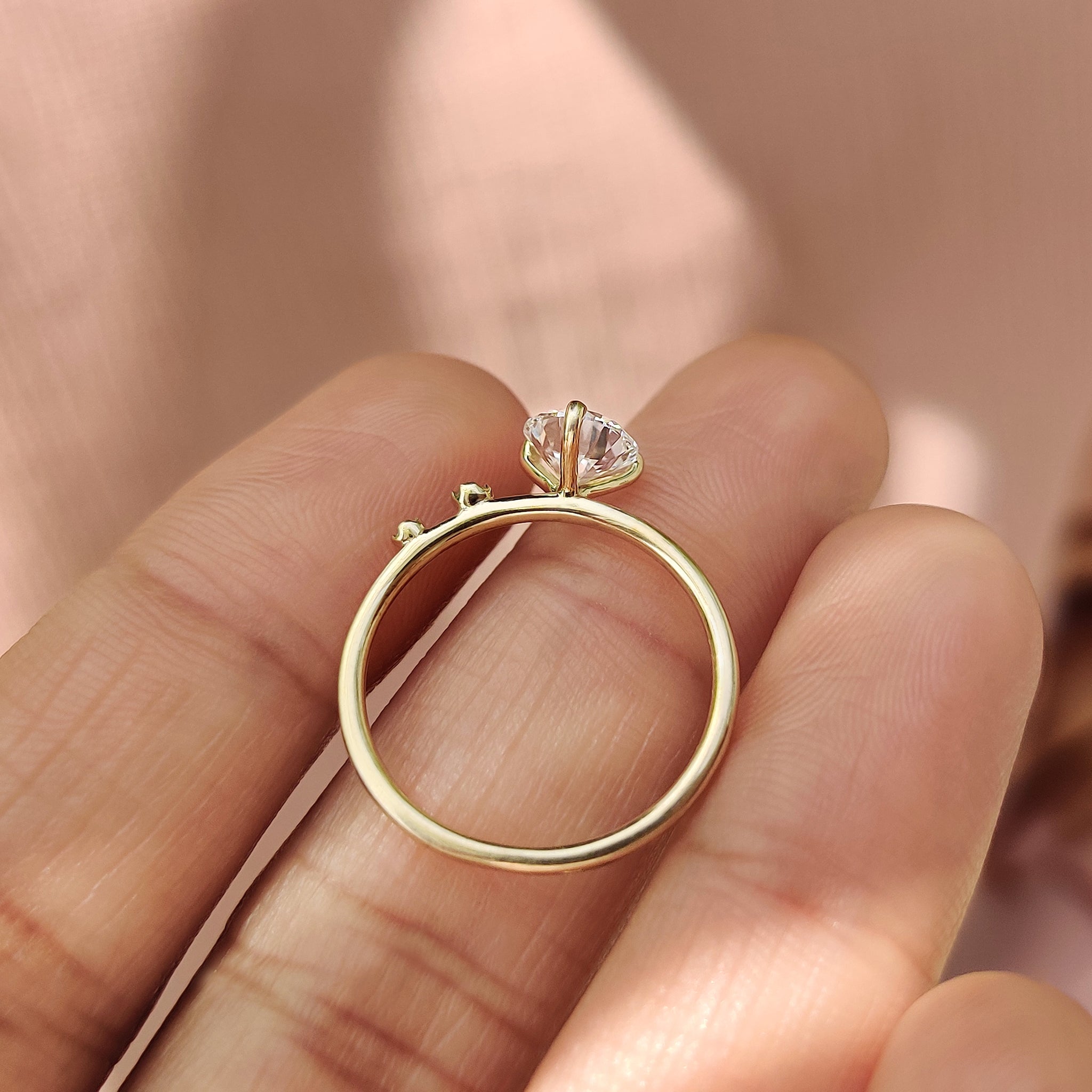 Round Cut 3 Diamond Engagement Ring