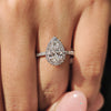 Pear Halo Engagement Ring with Pave Setting