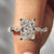 Hidden Halo Engagement Ring featuring a Lab Grown Diamond set in white gold.
