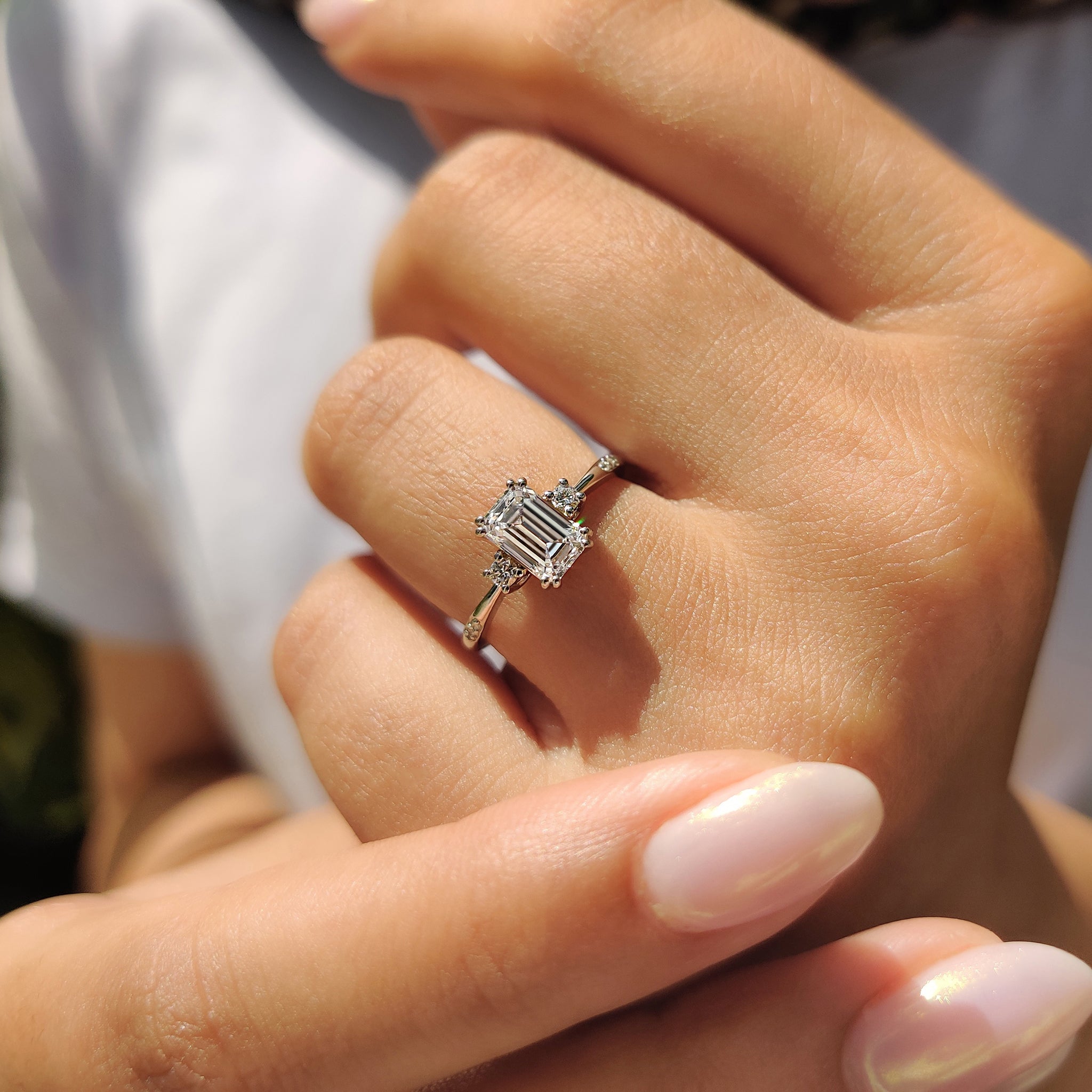 Emerald Cut Double Prong Engagement Ring1