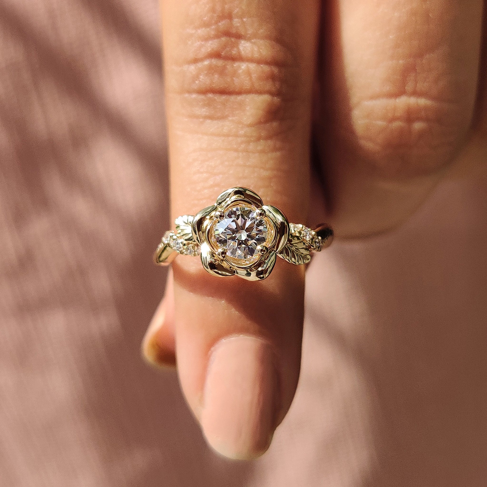 Lab Grown Diamond ring in 4 prong setting.