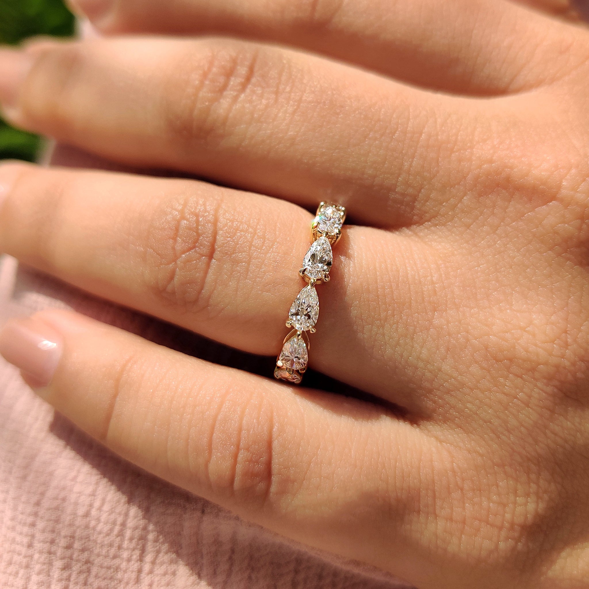 Eternity Wedding Band - Pear Shaped Diamond