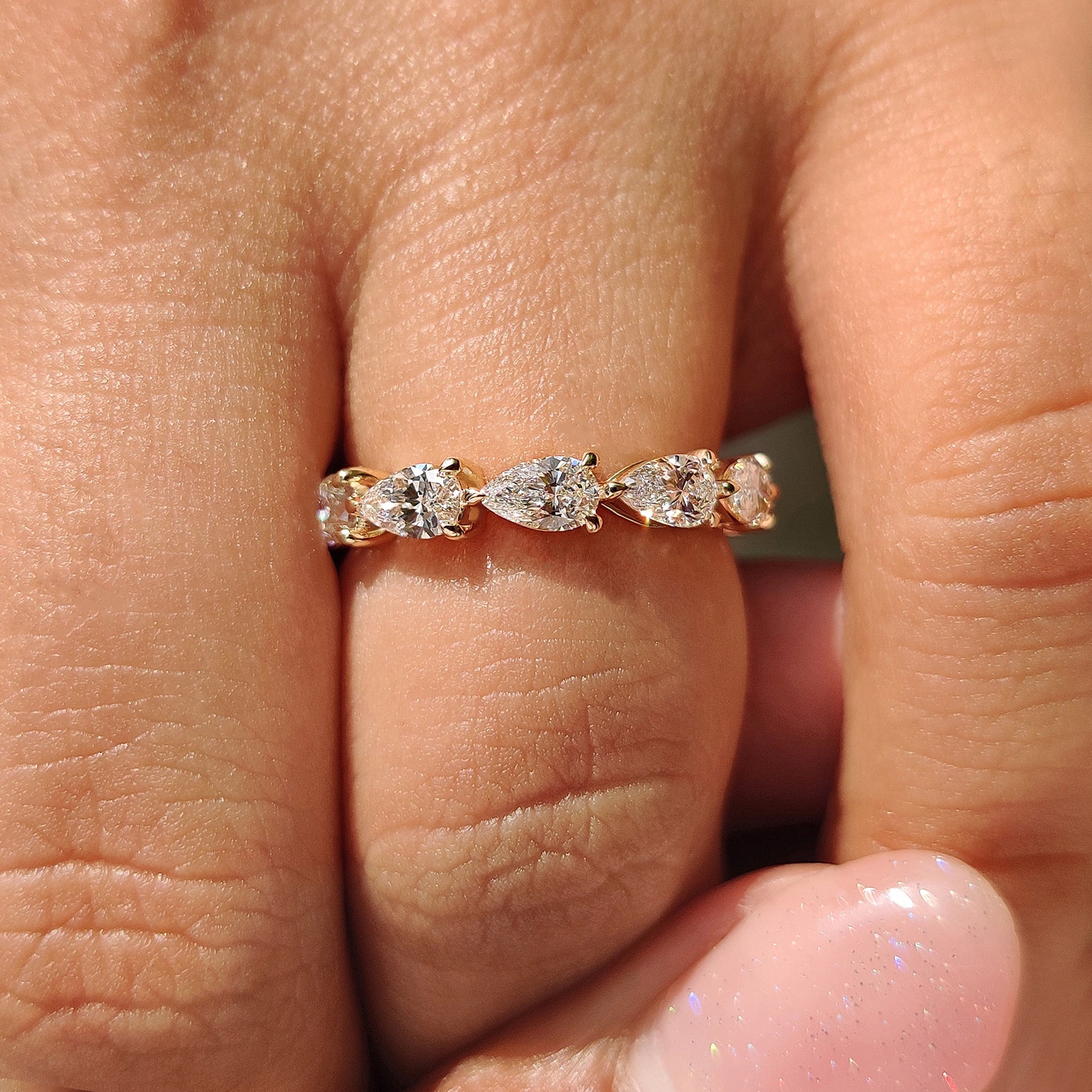 Eternity Wedding Band - Pear Shaped Diamond