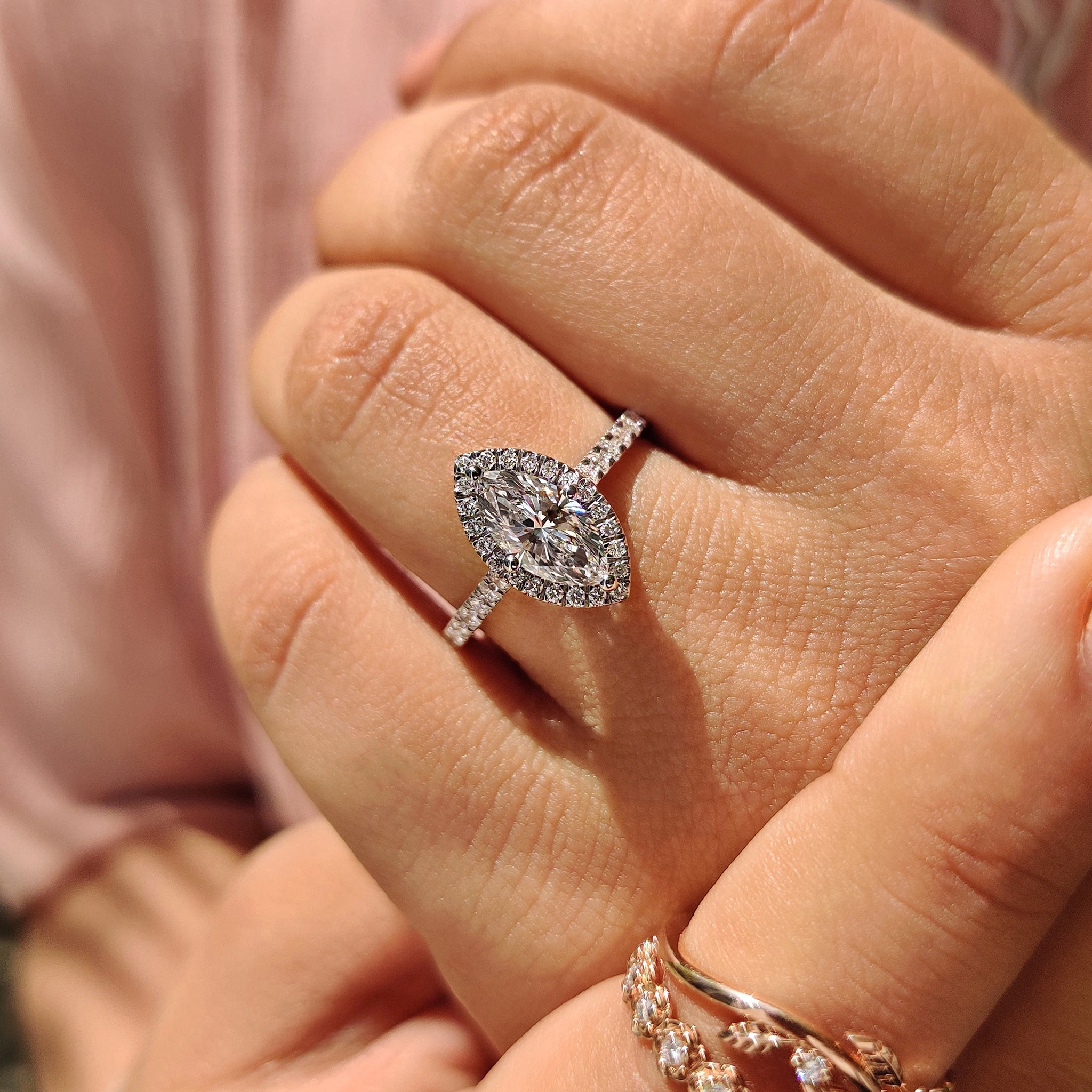 Compass prong setting engagement ring.
