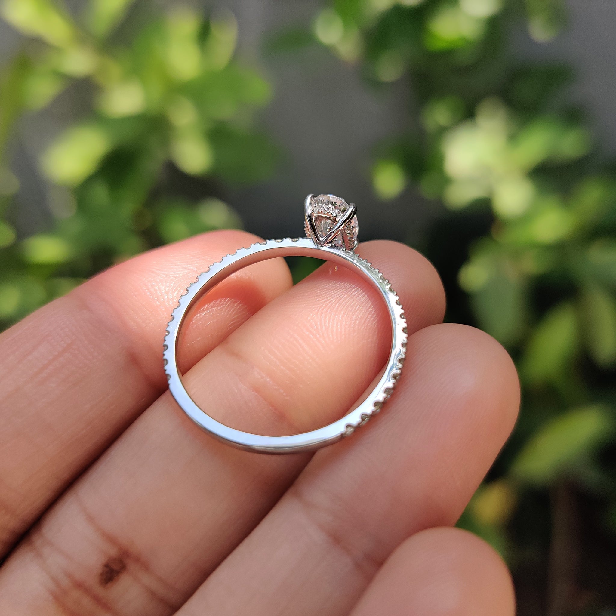 IGI certified pave setting diamond ring.