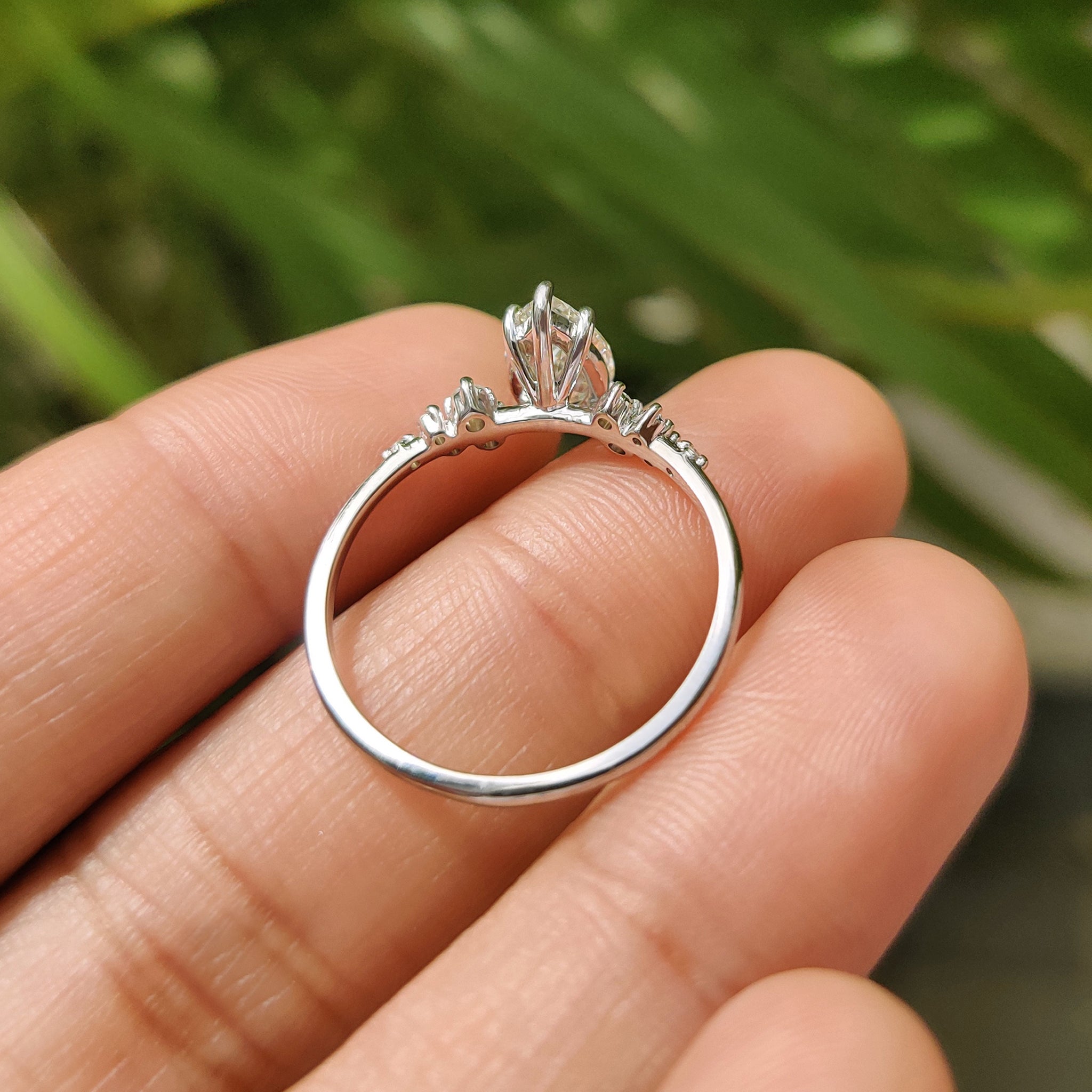 Pear Shaped Diamond Ring - Side Stone