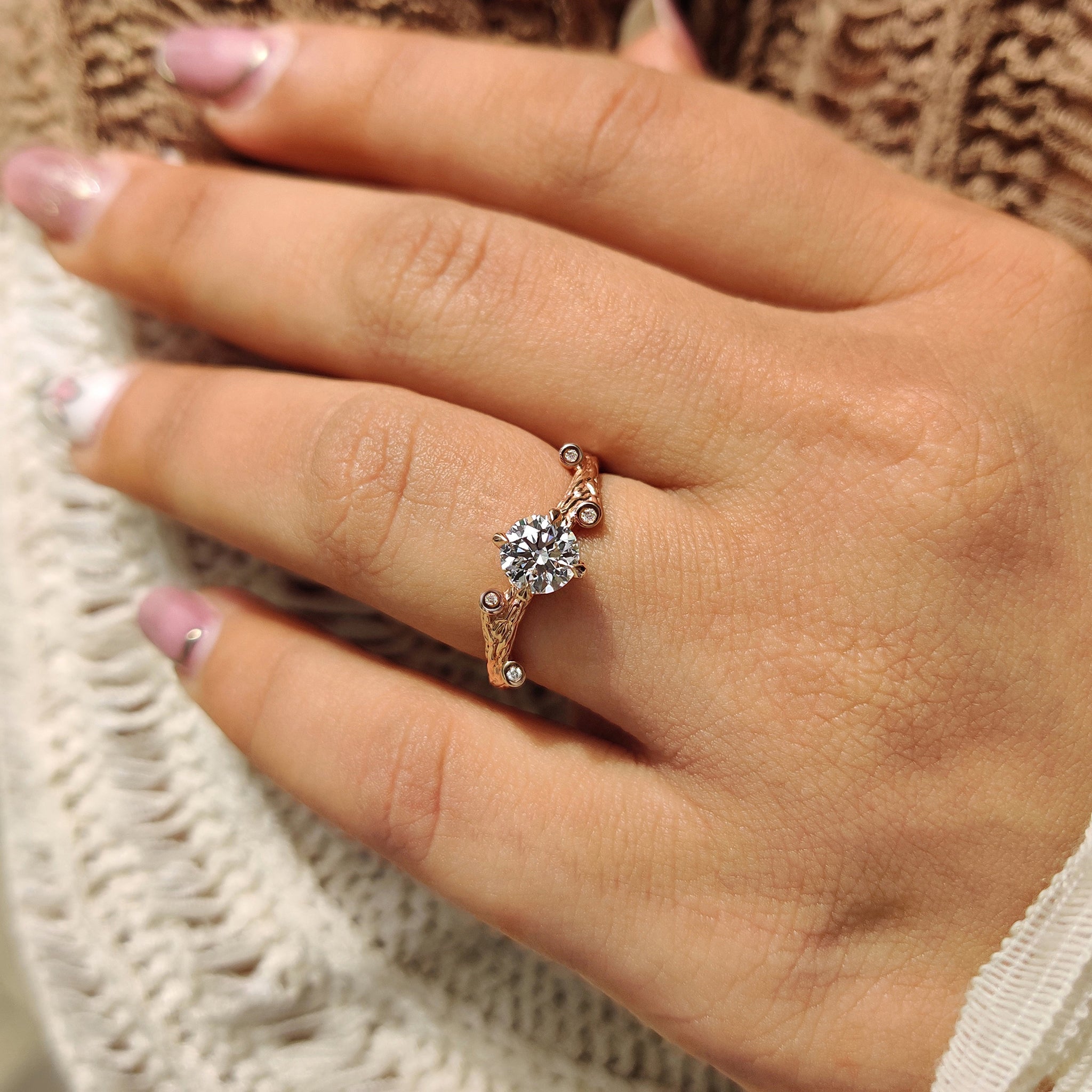 IGI certified with carat diamonds engagement ring.
