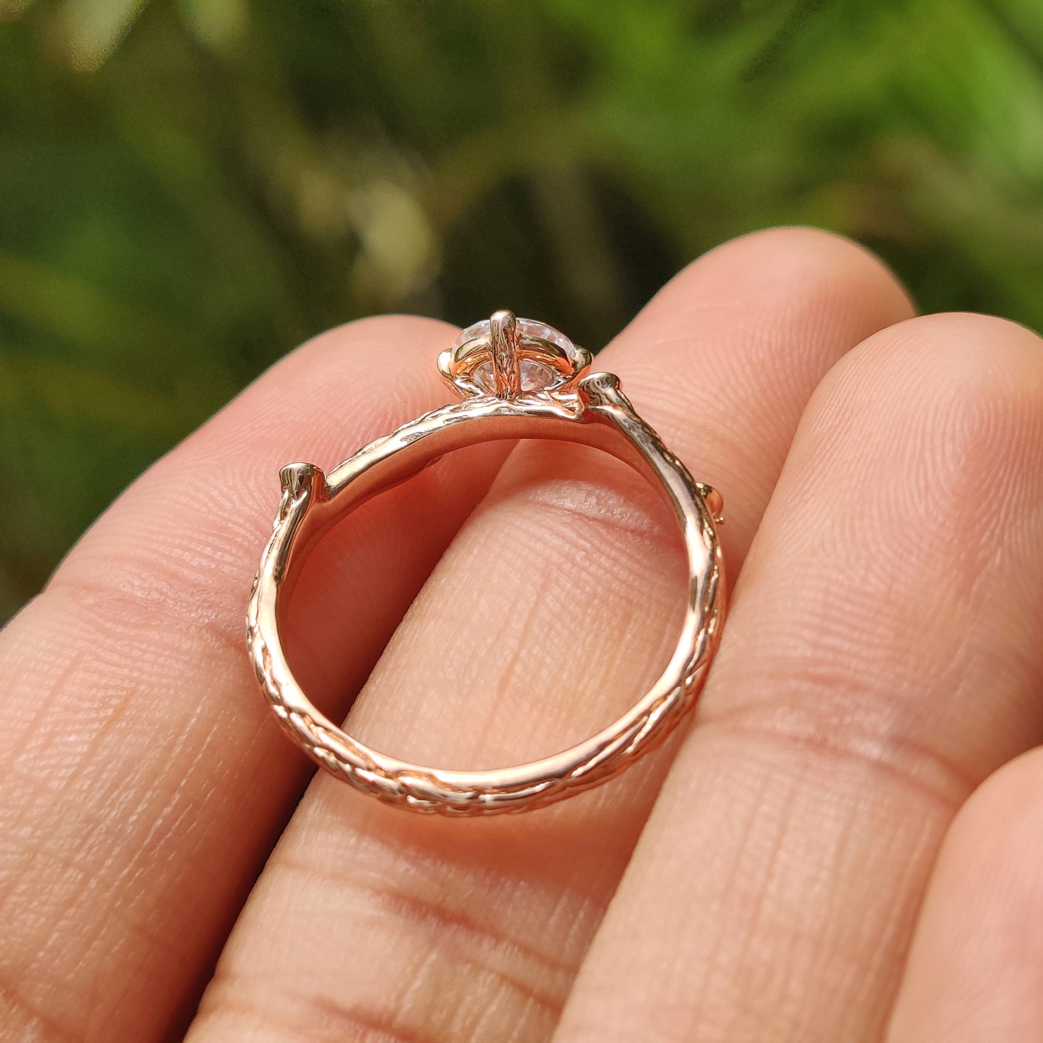 Lab Grown Diamond with handmade ring.
