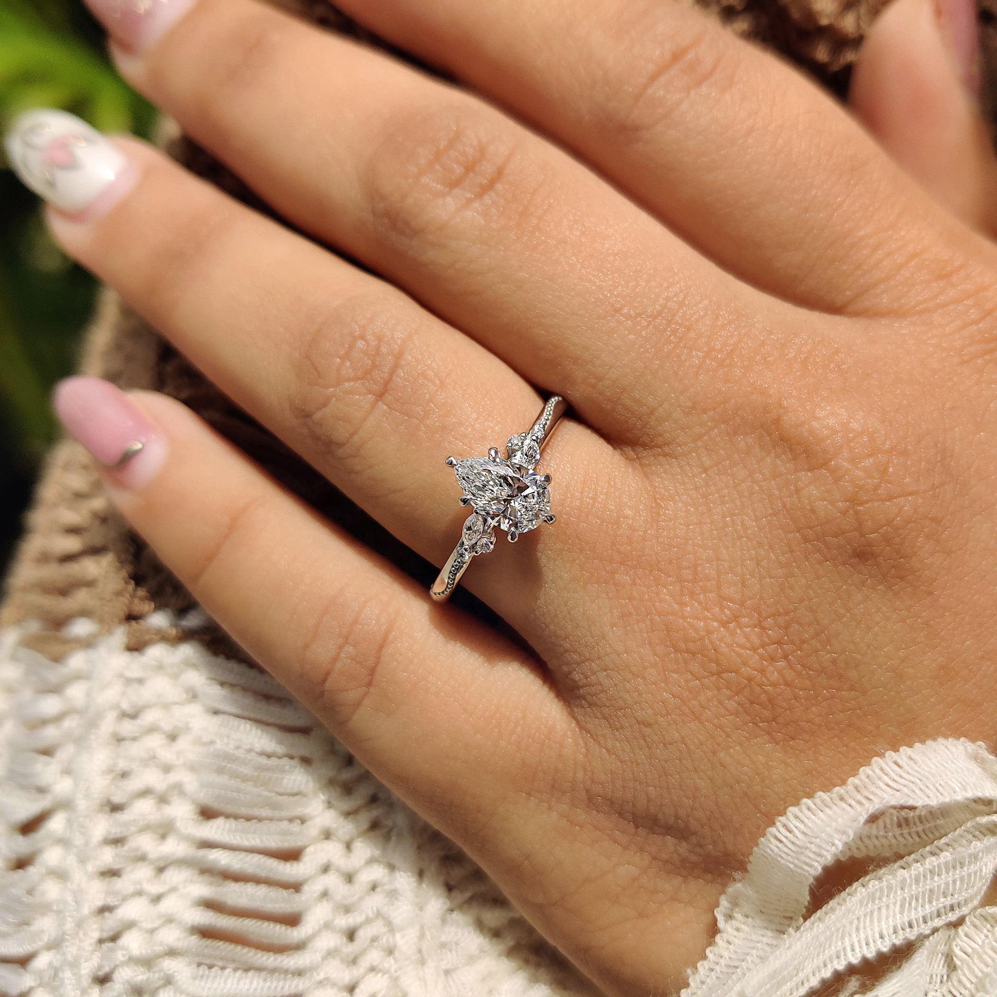 Lab Grown Diamond used in vintage engagement ring.
