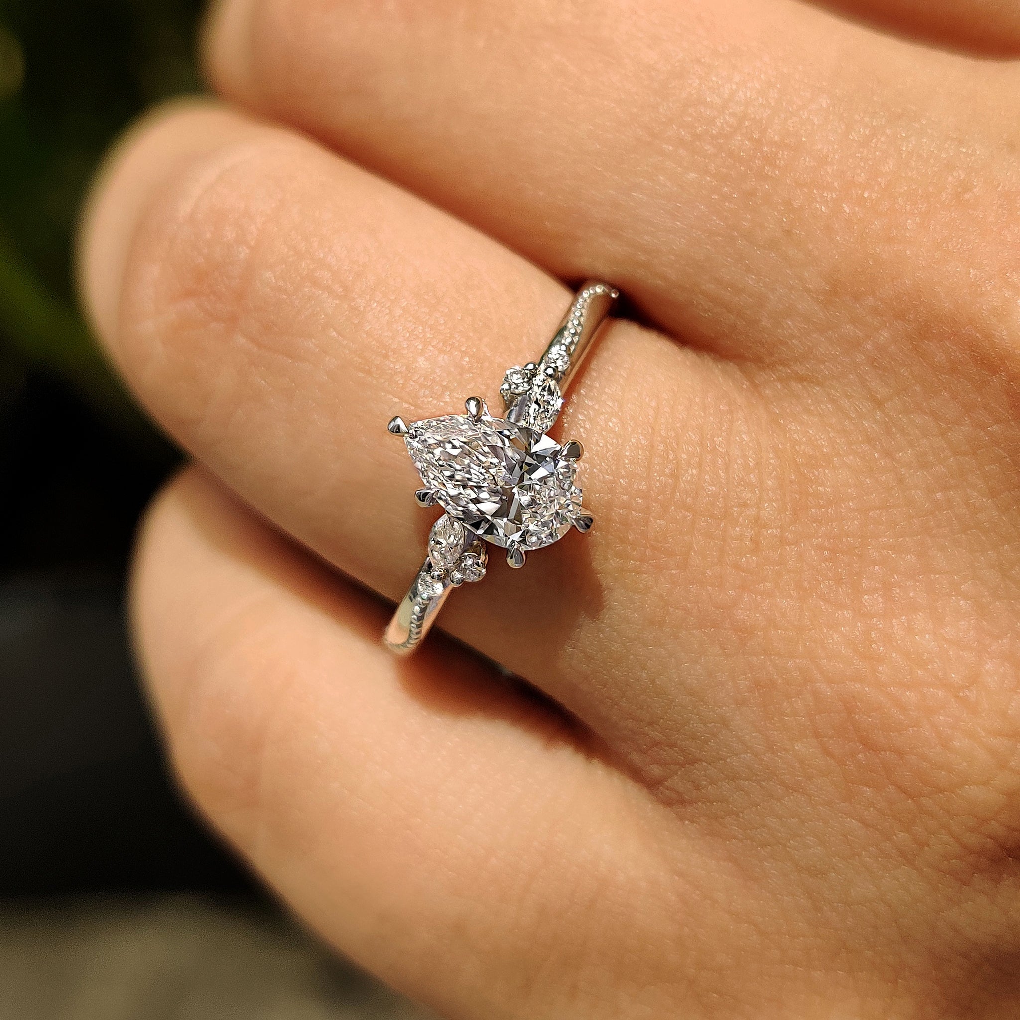 Handmade jewelry with carat diamonds ring.
