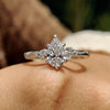 Pear diamond engagement ring with vintage engagement ring.
