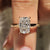 Cushion cut diamond engagement ring with solitaire diamond ring.
