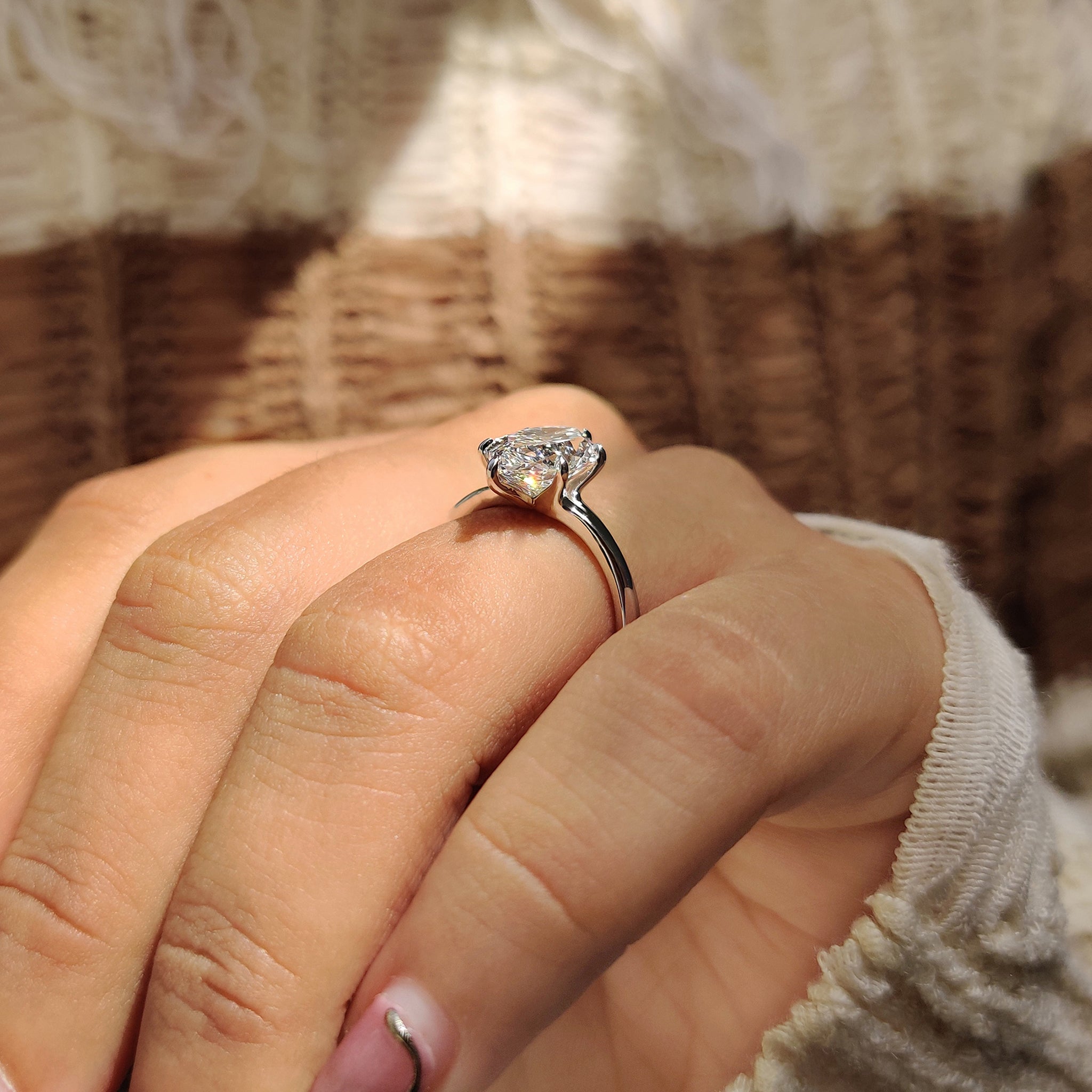 Handmade jewelry with carat diamonds ring.
