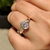 Carat diamonds engagement ring with oval bezel style.
