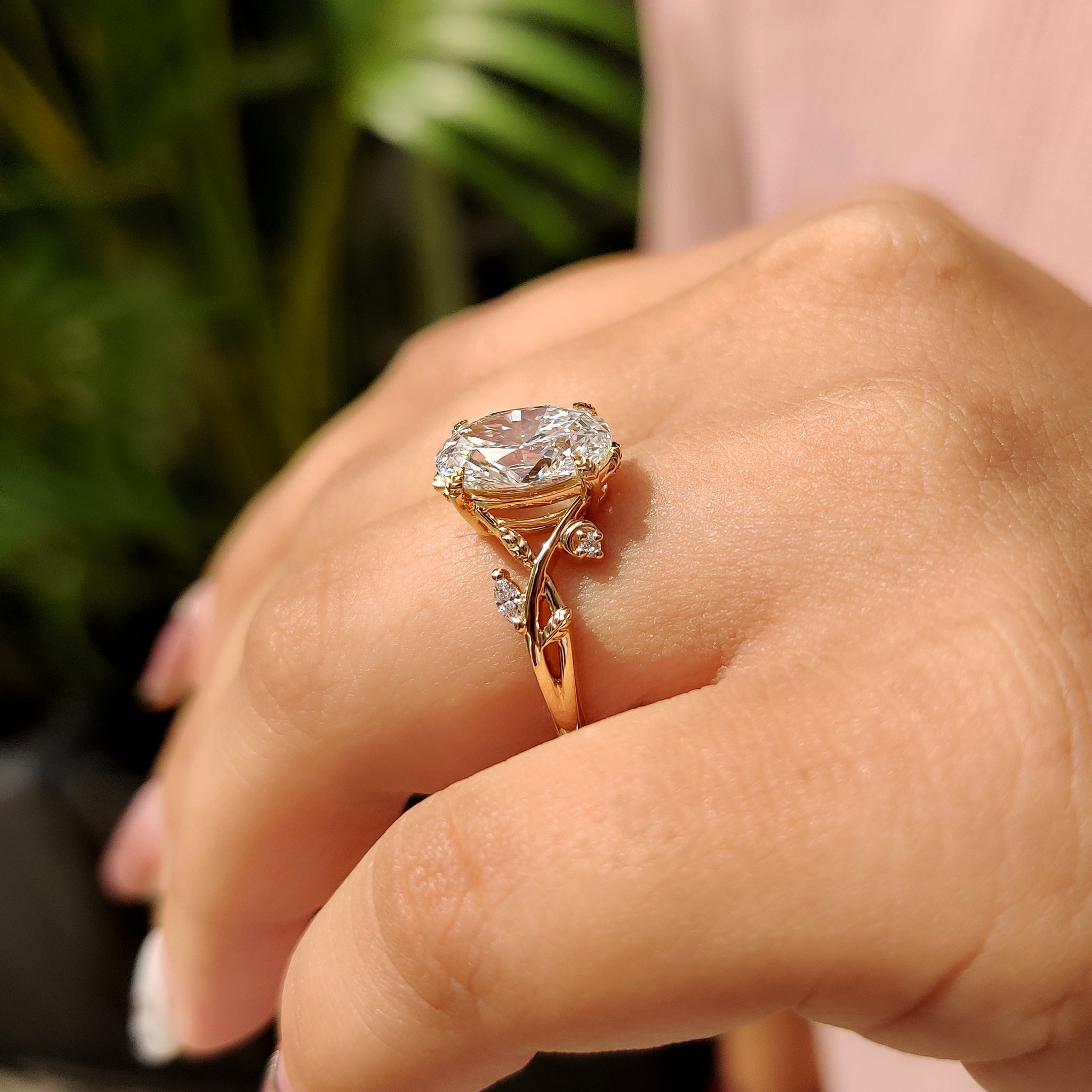 Carat diamonds engagement ring with oval diamond style.
