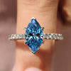 V prong setting with pave setting band.